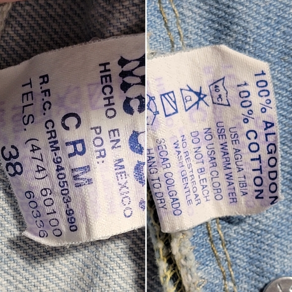 McCoy 5 Button Fly Made in Mexico Vintage Red Tab Denim Jeans Men's Size 38 - Picture 14 of 16